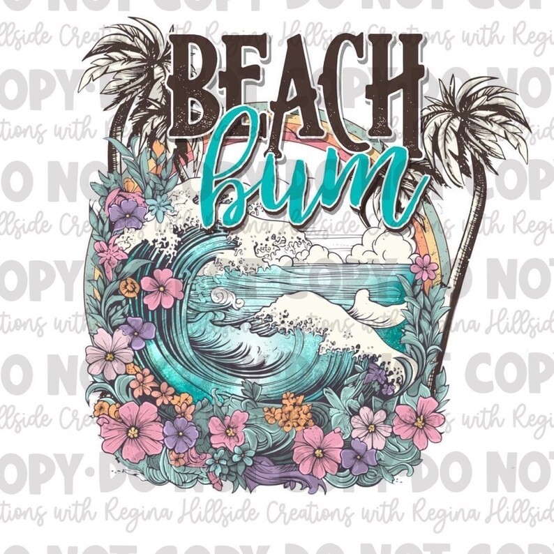 Beach Bum Summer Beach Sublimation Transfer - Etsy