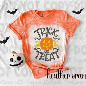 Child’s Bleached Tee—Fall/Halloween-Trick or Treat, Halloween Shirt