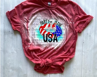 Bleached Tee—Party In The USA Skeleton Float-Patriotic Tee