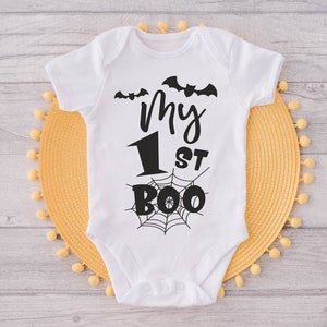 My First Boo, Halloween Custom Baby Bodysuit, Firsts, Fall, Cute Baby Bodysuit, Baby&#39;s First Halloween, Baby&#39;s First