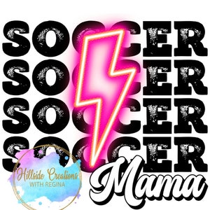 Soccer Mama Pink Lightning Bolt Sublimation Transfer