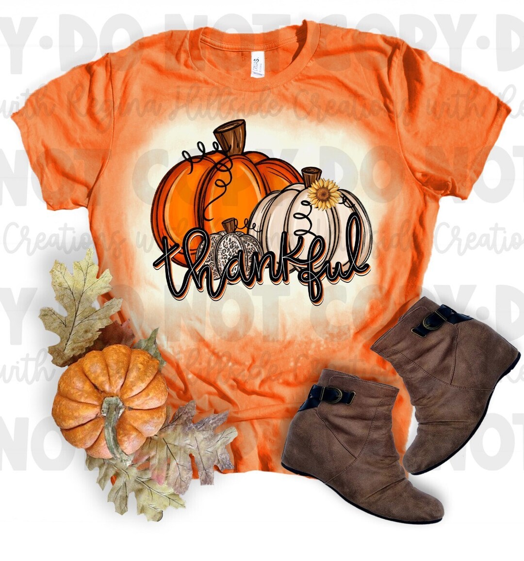 Thankful Grateful Bleached Tee