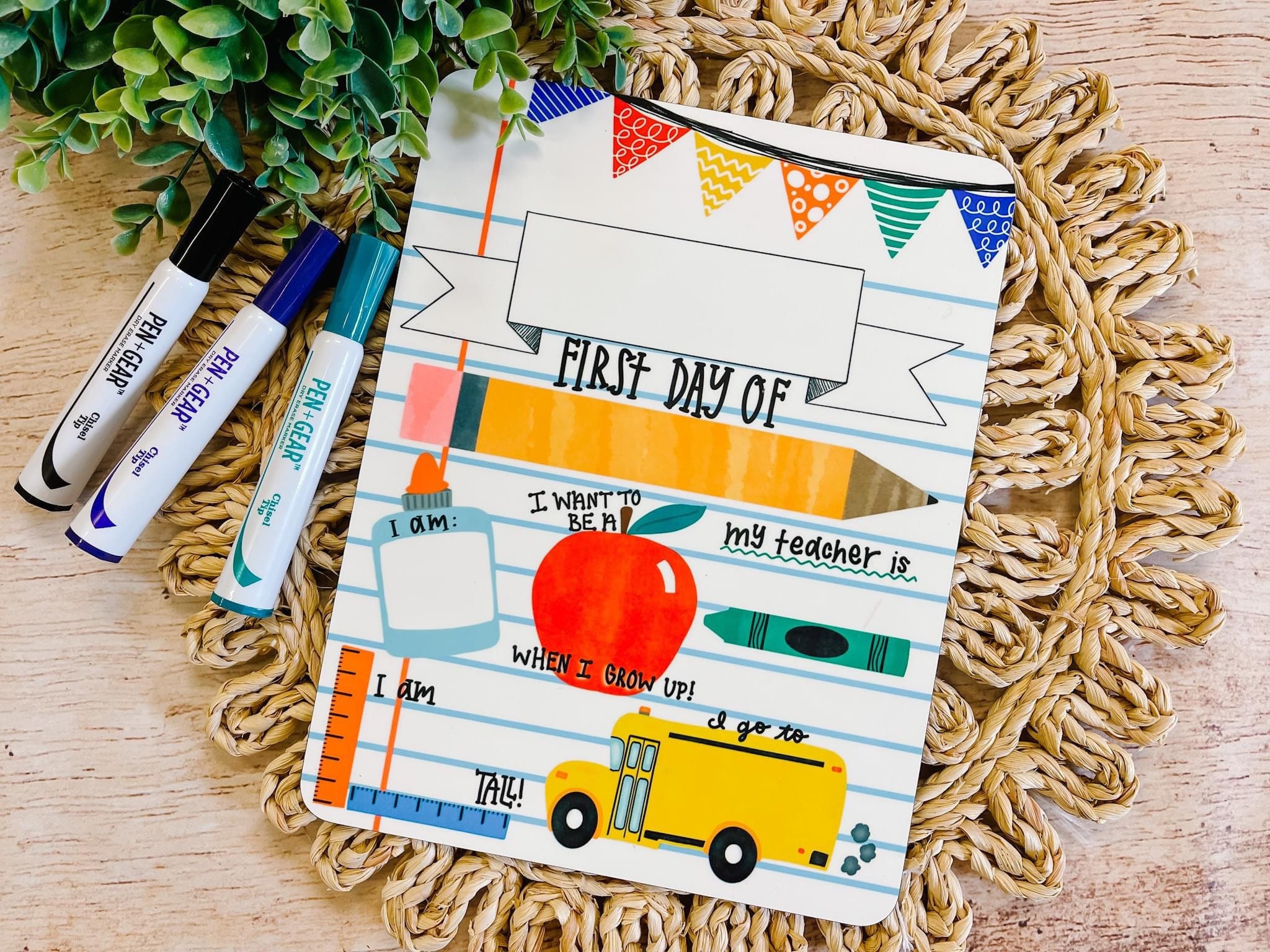 Personalized Back to School Dry Erase Board