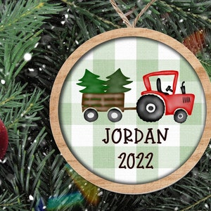 Kids Personalized Christmas Ornament—Christmas Train with Trees, Kids Christmas Ornament, Custom Ornament