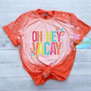 Bleached Tee-Oh Hey Vacay Rainbow Leopard, Vacation Tee, Summer Tee, Summer, Leopard, Rainbow