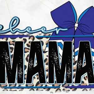 Cheer Mama Blue Leopard Sublimation Transfer