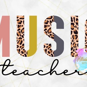 Music Teacher Leopard Sublimation Transfer