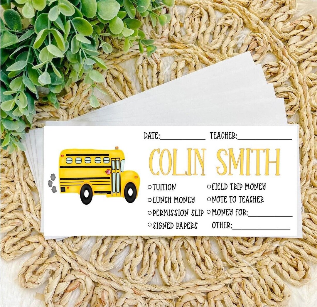 Personalized School Money Envelope, Lunch Money, School Supplies ...