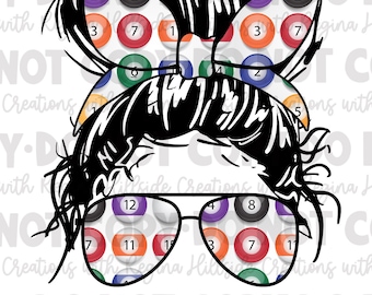 Billiard Life Messy Bun Sublimation Transfer