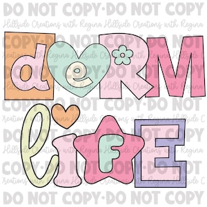 Derm Life Retro Font Sublimation Transfer
