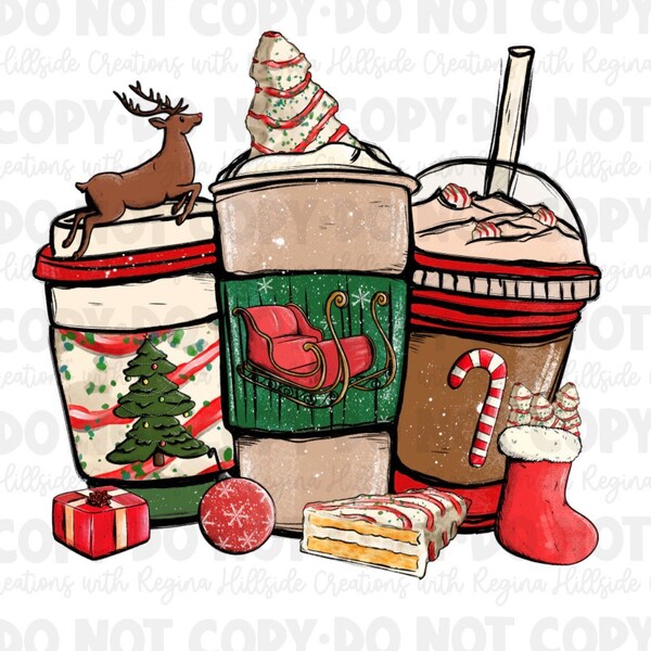 Christmas Treats and Coffee Sublimation Transfer