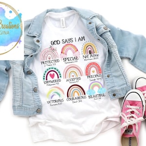 Child/Toddler Tee--God Says I Am—Rainbows