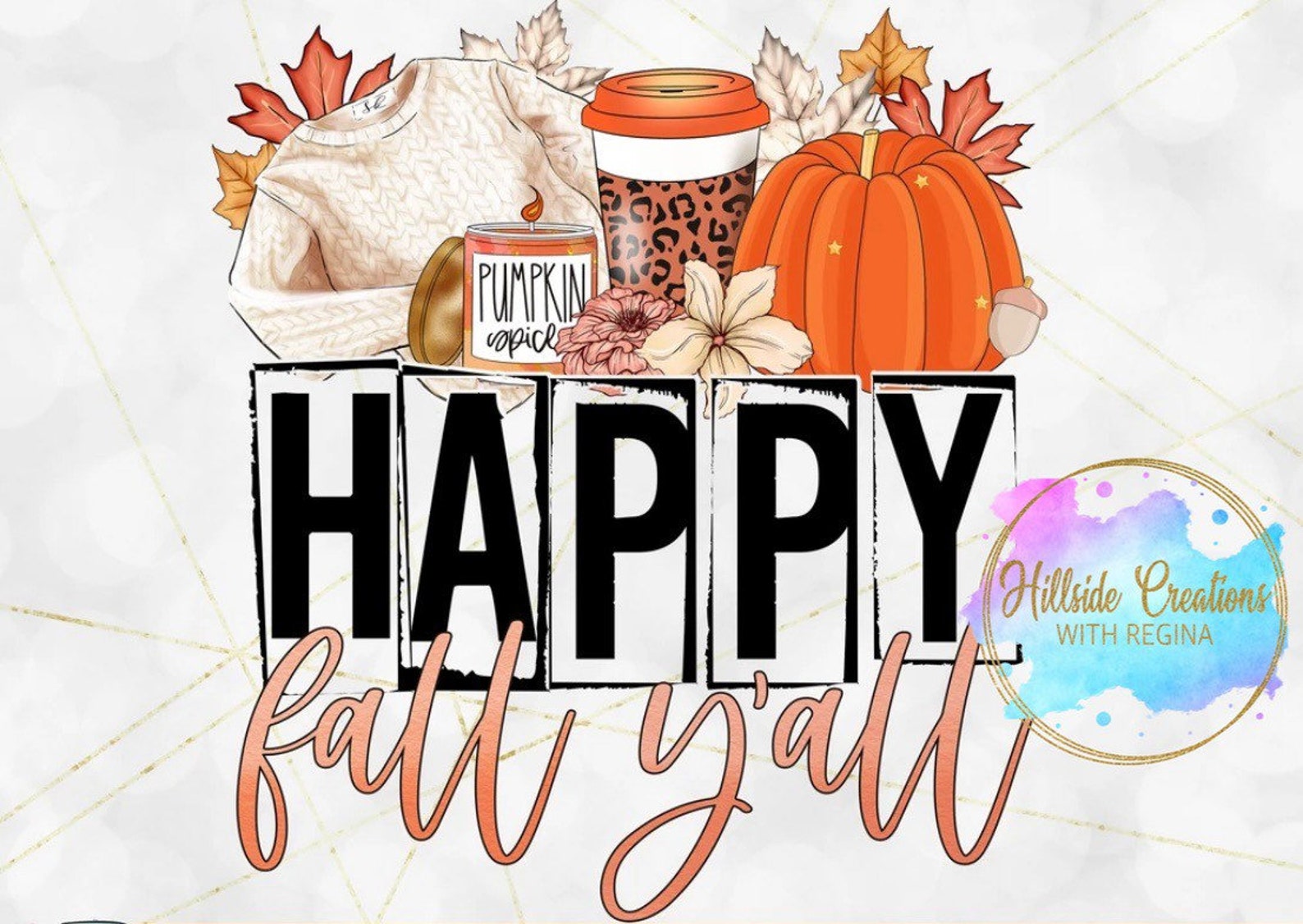 Happy Fall Yall Ready to Print Transfer Etsy