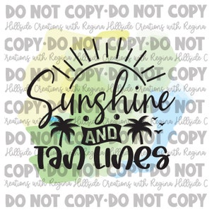 Sunshine and Tan Lines Ready to Print Transfer
