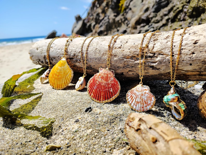 Real Seashell Necklace, Summer Beach Wedding Jewelry, Boho Bridal ...