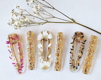 2 Pcs, Pressed Floral Hair Barrette,Hair Accessories, Flower Hair Accessories, Hair Barrette, Dried Flower Hair Clip, Stocking Stuffer, Gift