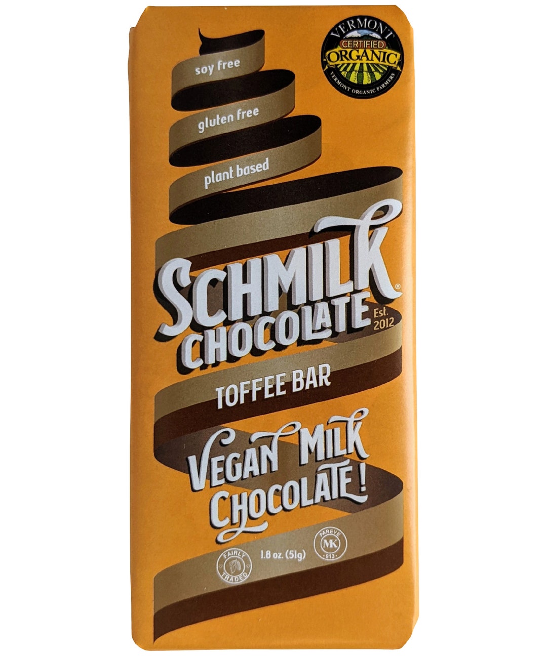 Vegan Milk Chocolate Toffee Schmilk Chocolate Bar 4pack Etsy