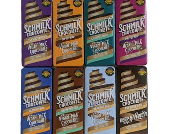 Vegan Milk Chocolate - Ultimate Variety of Schmilk® Chocolate Bars (8-PACK)