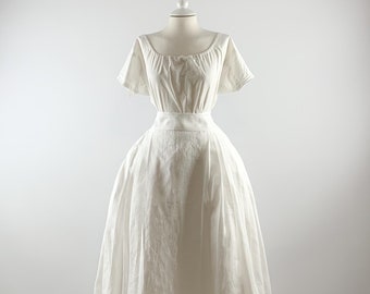 18th Century Historical Underwear Set, White Cotton Shift, Bustle Pad & Linen Petticoat, Perfect Gift for Costume Enthusiasts
