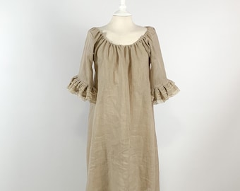 18th-Century Chemise - Eleganter Marie-Antoinette-Stil, gerüschte dünne Leinenschicht, ideal für historische Ereignisse und Geschenke für Kostümliebhaber