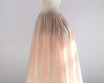 18th-Century Petticoat | Pink-Beige Cotton Petticoat | Peasant Skirt | Historical Costume