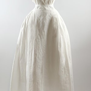 18th Century Linen Skirt: Milk White Historical Petticoat