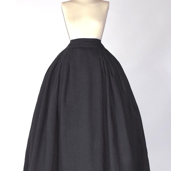 Black Linen Skirt | Outlander Costume | 18th Century Skirt | Medieval Reenactment