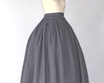 Light Gray Linen Skirt | Outlander Costume | 18th Century Skirt | Medieval Reenactment