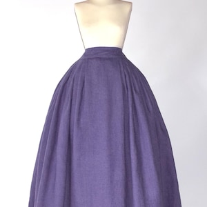 Plum Purple Linen Skirt: 18th Century Renaissance Faire Petticoat