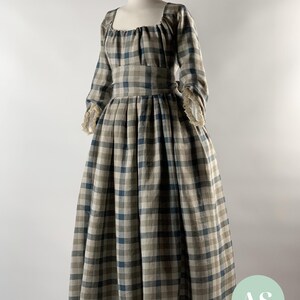 Beige Cotton Checks Frock – Medium to 5XL main image 0