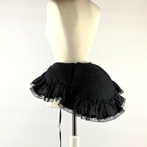 Bustle Pad in Black Cotton, Historical Undergarment with Ruffles for Enhanced Silhouette, Unique Gift for Costume Enthusiasts