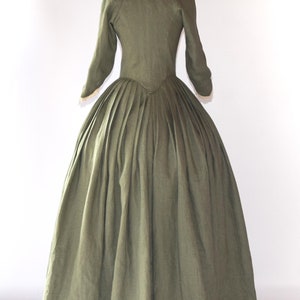 18th Century Dress in Sage Green Linen Historical Dress Cottagecore ...