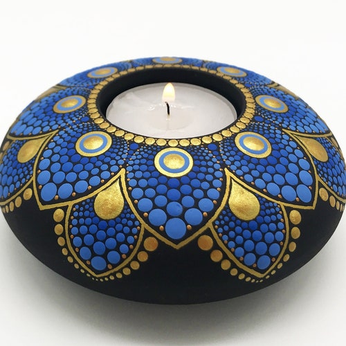 Mandala Tealight Candle Holder Christmas Gift Hand Painted Etsy