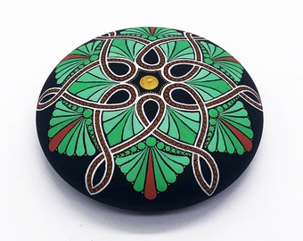 Mandala Stone Dot Painting Art Free Shipping - Hand Painted Rock - Paperweight  -  Mandala stones - Christmas Gift