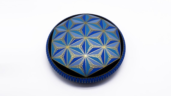Mandala Stones Asanoha Pattern Rocks Dot Painting Art Free Shipping - Hand Painted Rock - Paperweight  -  Mandala stone - Meditation Stones
