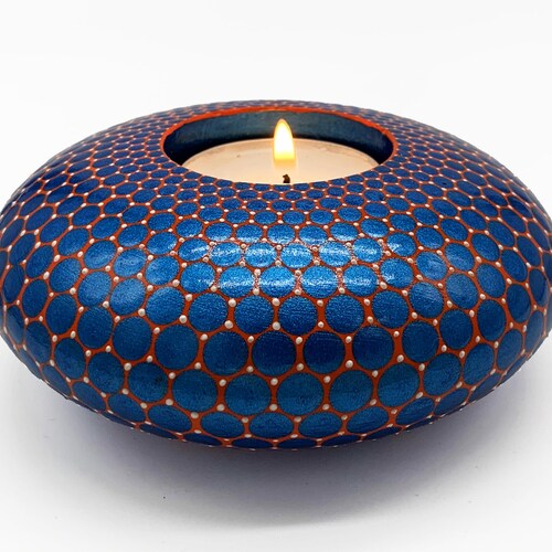 Mandala Tealight Candle Holder Gift Hand Painted Tea Etsy