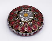 Large Mandala Stone | Mandala Dot Art | Dot Painted Rock | Home Decor Art | Dot Mandala Art | Bohemian Deco Art Stone | Christmas Gift