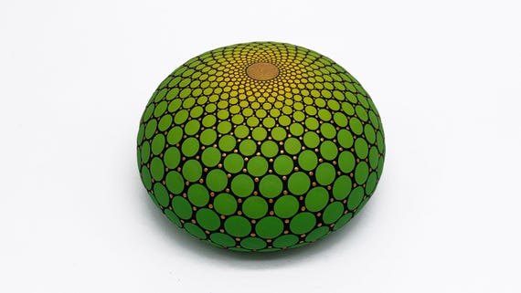 Painted Mandala Stones | Paperweights | Mandala Dot Art | Painted Rocks | Mandala Rocks, Stone Mandalas, Stone Painting, Rock Art, Sunflower