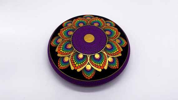 Large Mandala Stone | Mandala Dot Art | Dot Painted Rock | Home Decor Art | Dot Mandala Art | Bohemian Deco Art Stone | Christmas Gift