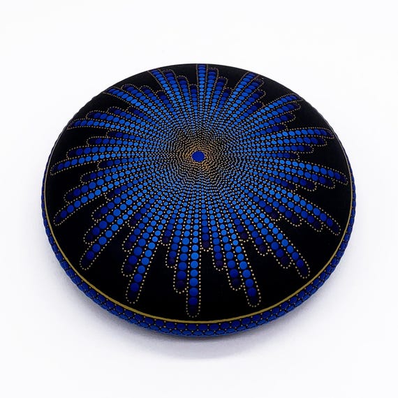 Hand Painted Mandala Stone - Meditation Stone - Hand Made - Painted Stones - Decorative - Dot Art - Christmas Gift