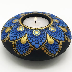 Mandala Tealight Candle Holder | Gift | Hand Painted | Tea Light CandleHolder | Mandala Stone | Meditation | Free Shipping | Christmas Gift