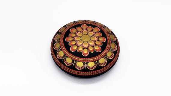 Mandala Stone | Mandala Dot Art | Dot Painted Rock | Home Decor Art | Dot Mandala Art | Bohemian Deco Art Stone | Christmas Gift