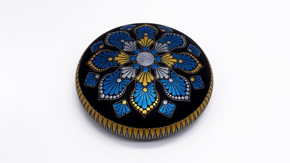 Mandala Stone Dot Painting Art Free Shipping - Hand Painted Rock - Paperweight Rocks -  Mandala Stones - Meditation Stones - Christmas Gift