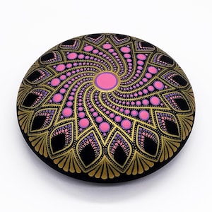 Mandala Piedra Pintada a Mano Rocas Regalo de Navidad Mandalas Pintura de Puntos Arte Meditación Piedras Pisapapeles Decoración Bohemia