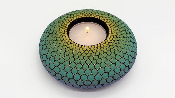 Mandala Tealight Candle Holder | Christmas Gift | Hand Painted  | Tea Light CandleHolder, Mandala Stone, Meditation Candle, Free Shipping