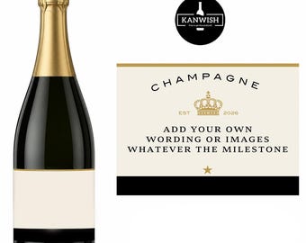 Personalised grandparents Champagne Bottle Label sticker, new baby gift, baby announcement bottle gift,  becoming grandparents gift, nan