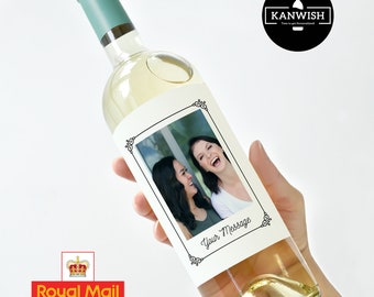 Custom photo wine bottle label gift | Perfect for birthday gift | Thank you | Wedding wine label | 18th | 21st|  40th | 50th | 60th