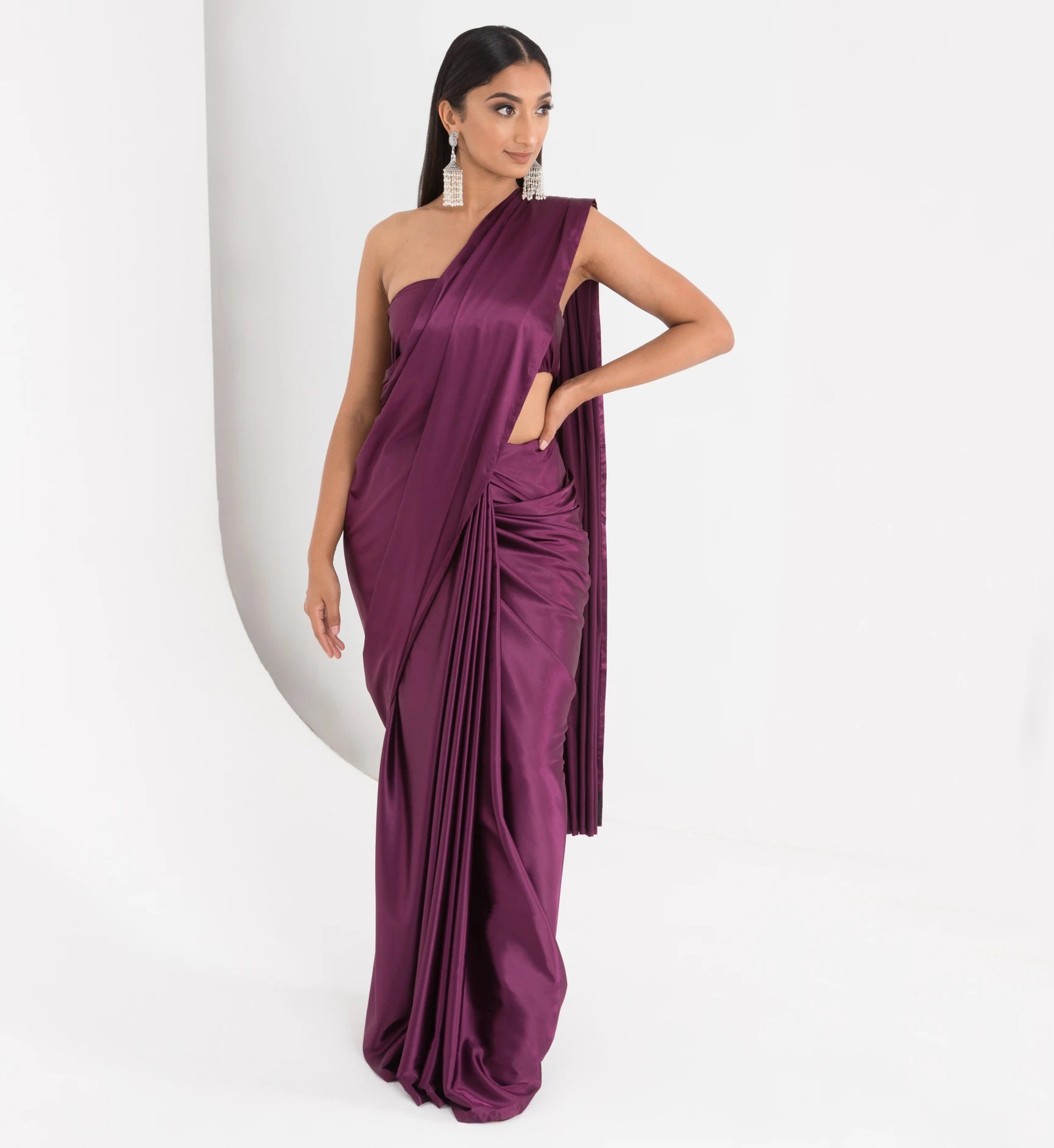 plain silk gown