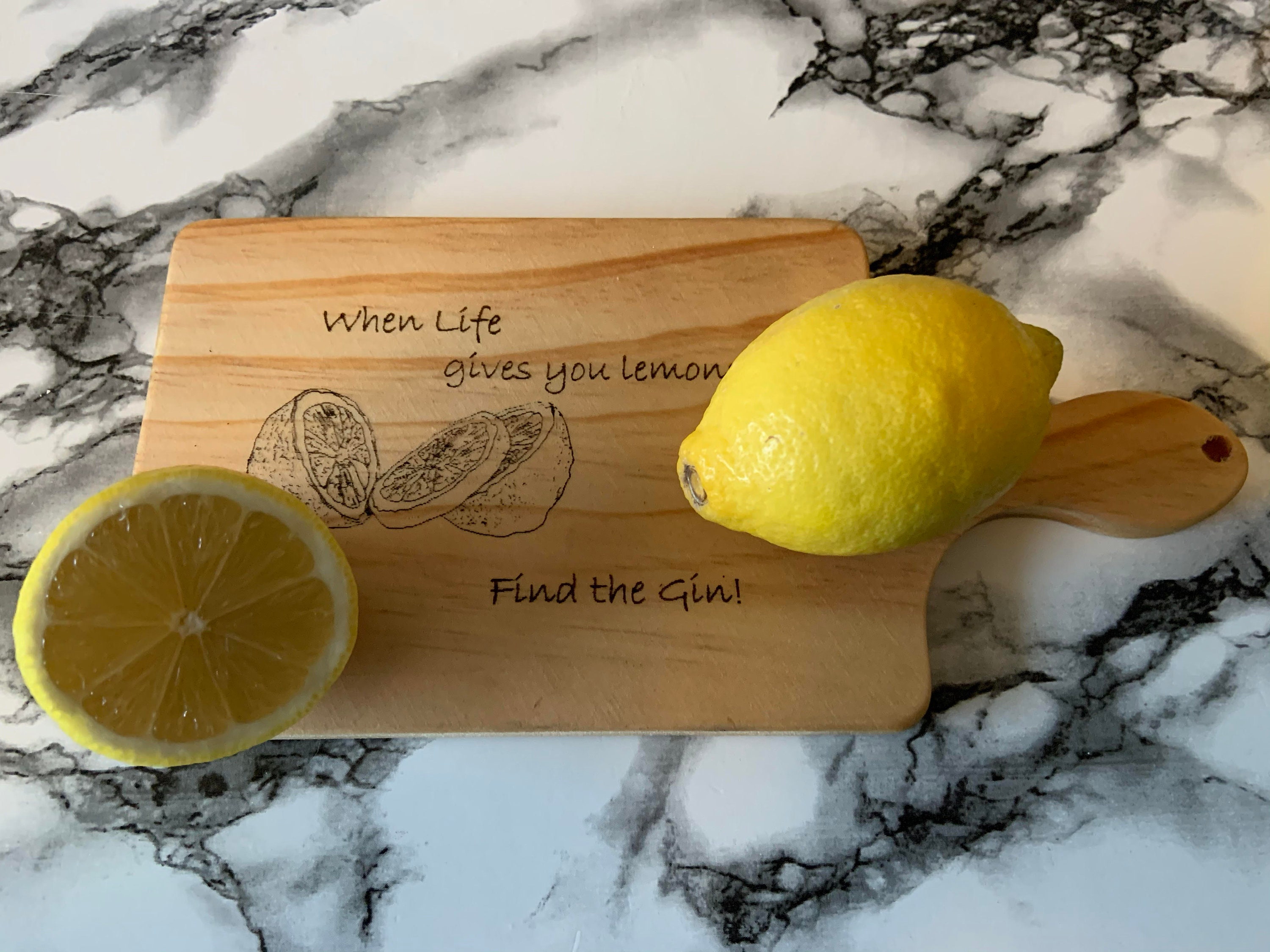 Personalised Lemon Cutting Board Laser Engraved Chopping Etsy
