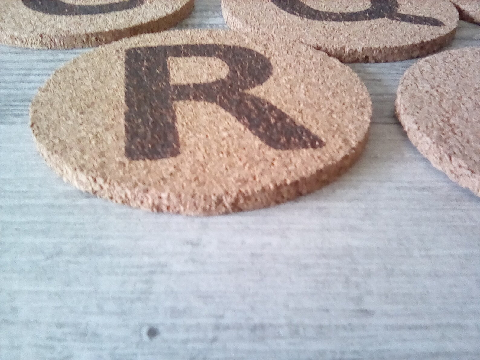 Letter Coasters Lasered Coasters Lasered Cork Coasters Etsy